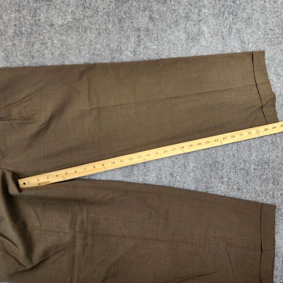 Brooks Brothers Pants Mens 36R (35x30) Brown 100% Wool Pleated Brooksease Casual - Picture 8 of 16